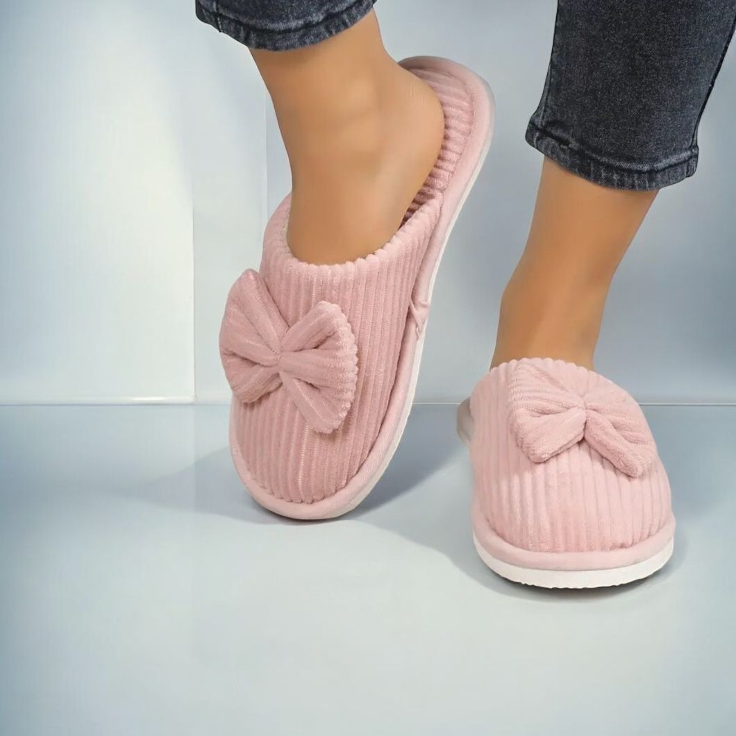 Chaussons Lola™ - Chaussons Fourrés Nœud Papillon